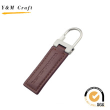 Promotion Gift Metal Keyring Leather Keychain with Stamp Logo
